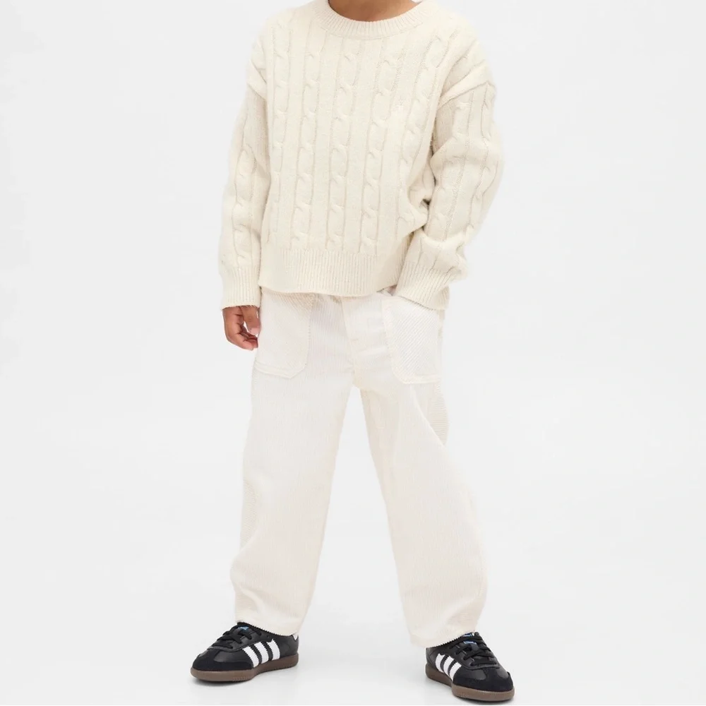 Gap Kids Girls’ Ivory Corduroy Horseshoe Pants—5
